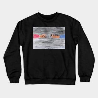Hands outstretched to each other. Attraction, magnetism. Tenderness, love, relationships. Crewneck Sweatshirt